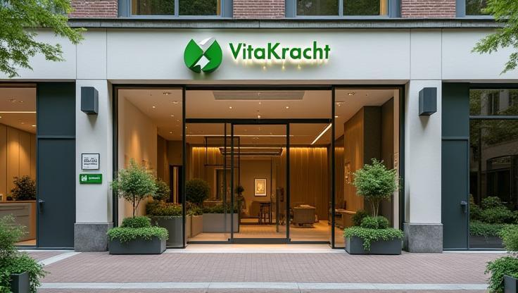 Ingang van de VitaKracht kliniek in Amsterdam